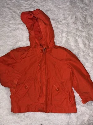 Polo Ralph Lauren kids sz. 2T orange button/zip hooded jacket. Cute, *nt flaw* - Изображение 1 из 4