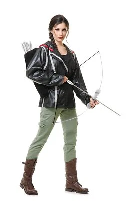 Archer Jacket Survivor Black Fancy Dress Up Halloween Adult Costume Accessory - Image 1 of 2