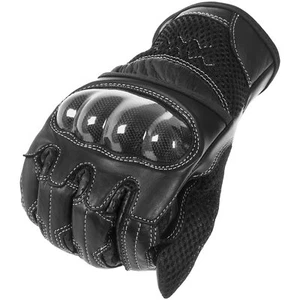 Mens Motorcycle Short biker scooter Rider Leather Gloves Knuckle Protection - Picture 1 of 9