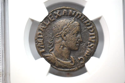Severus Alexander (AD 222-235). AE sestertius (29mm). NGC VF - Image 1 of 4