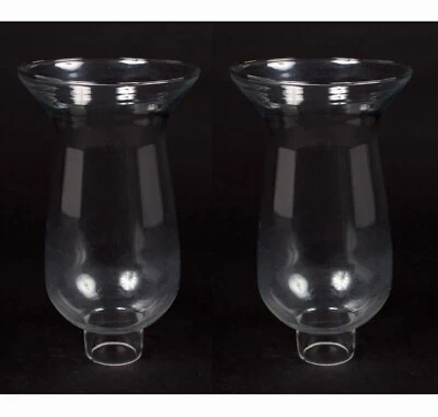 Hurricane Shades Clear Glass Flare Rim for Candle Holders 5"Dia 7.5"Tall Set/2 - Image 1 of 4