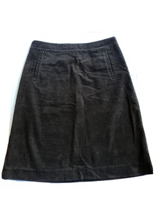 J Crew Dark Brown Stretch Corduroy Pencil Skirt 6 8 30" Waist 23" Length Classic - Picture 1 of 7