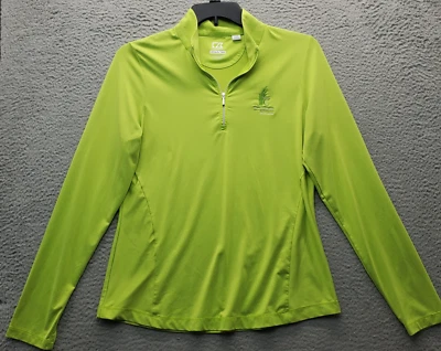 Camiseta deportiva Cutter & Buck para mujer grande verde rendimiento golf elástico 1/4 cremallera Foto 1 de 4