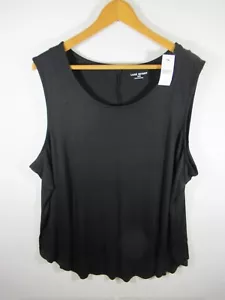 NEW Lane Bryant Tank Top Plus Size 26/28 Solid Black Stretch Sleeveless - Picture 1 of 5