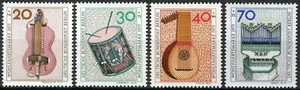 Berlín 1973, Surtax Welfare, conjunto de instrumentos musicales en muy buen estado montado, Mi 459-62 4 € - Imagen 1 de 1