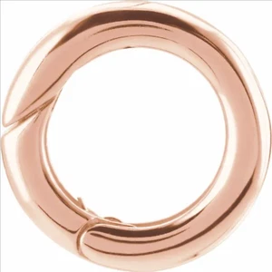 12 mm OD 14k dijes mosquetón con bisagras bloqueo círculo potenciador fianza colgante - Imagen 1 de 4