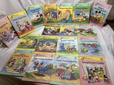 1990 Mickey’s Young Readers Library Volume 1-19 (except 18) Set Books DISNEY EUC - Image 1 of 4