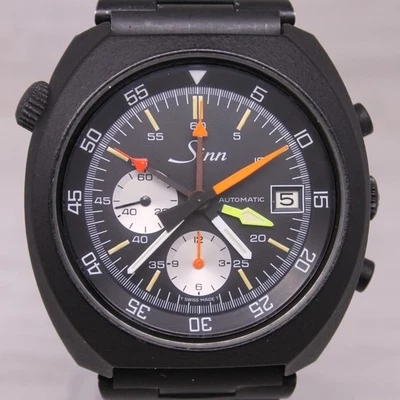 Cronógrafo automático vintage Sinn 140 43 mm PVD negro casi como nuevo configuración rara Foto 1 de 4