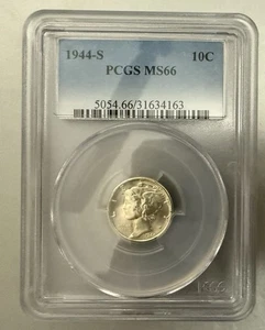 1944-S 10C Mercury Winged Liberty Dime MS66 PCGS - Bild 1 von 6