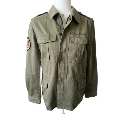 Zadig & Voltaire Green Love Punk Full Zip Snap Kayak Military Jacket Small - Image 1 of 4