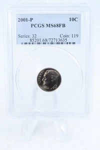 2001-P PCGS MS68FB Roosevelt Dime Business Strike 10C - Picture 1 of 2
