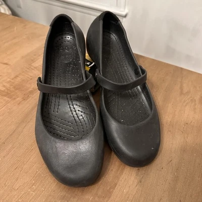 Zapatos Crocs para mujer talla 10 negros Mary Jane planos cómodos informales ligeros Foto 1 de 4