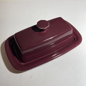 Vintage Fiestaware Butterdish w Cover Claret Red Wine Color - Picture 1 of 9