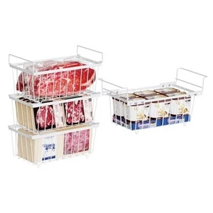 4 Pack Freezer Organizer Bins - Fit 7 Cu.Ft Chest 4 Freezer Basket Set-White - Picture 1 of 7