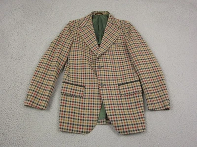 True Vintage Lee Wald Blazer Mens 36 Brown Tweed Poly Jacket Mod 60s 70s Disco - Image 1 of 4