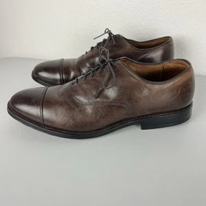 Allen Edmonds Oxford Shoes Men Size 10 D Park Avenue Brown Leather Cap Toe Dress - Picture 1 of 17