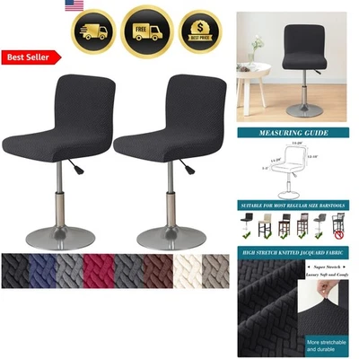 Bar Stool Covers with Backs 2 Pack Stretch Jacquard Slipcovers Fits Most Chairs - Image 1 of 4
