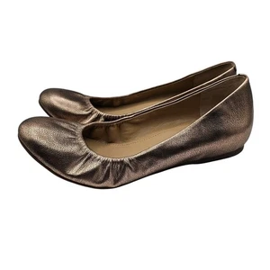 Blue by Saks Fifth Avenue Damen-Ballerinas Größe 9,5 goldfarben Leder NEU - Bild 1 von 8