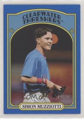 2021 Topps Heritage Minor League Edition Blue Border /99 Simon Muzziotti #83 - Image 1 of 2