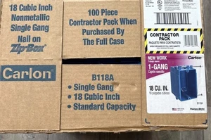 18 cu. in. Caja de 100 interruptores eléctricos y tomacorrientes de trabajo nuevos de PVC 1 velocidades nueva - Imagen 1 de 2