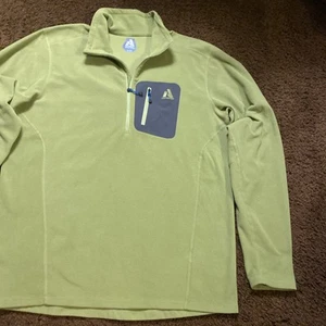 Eddie Bauer First Ascent 1/4 Zip Men's Large Tall LT Fleece Pullover Lime Green - Picture 1 of 10