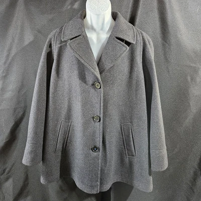 CHAQUETA ABRIGO CHAQUETÓN FORECASTER OF BOSTON MUJER GRIS OSCURO MEZCLA LANA ~ 18W Foto 1 de 4