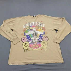 Fashion Nova Shirt Herren L lang Ballonärmel Midnight Dreamer Skelett gelb * - Bild 1 von 11