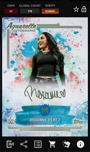 Roxanne Pérez - Winsor Acuarela Verde Firma Icónico Topps Slam Motivo WWE - Imagen 1 de 1
