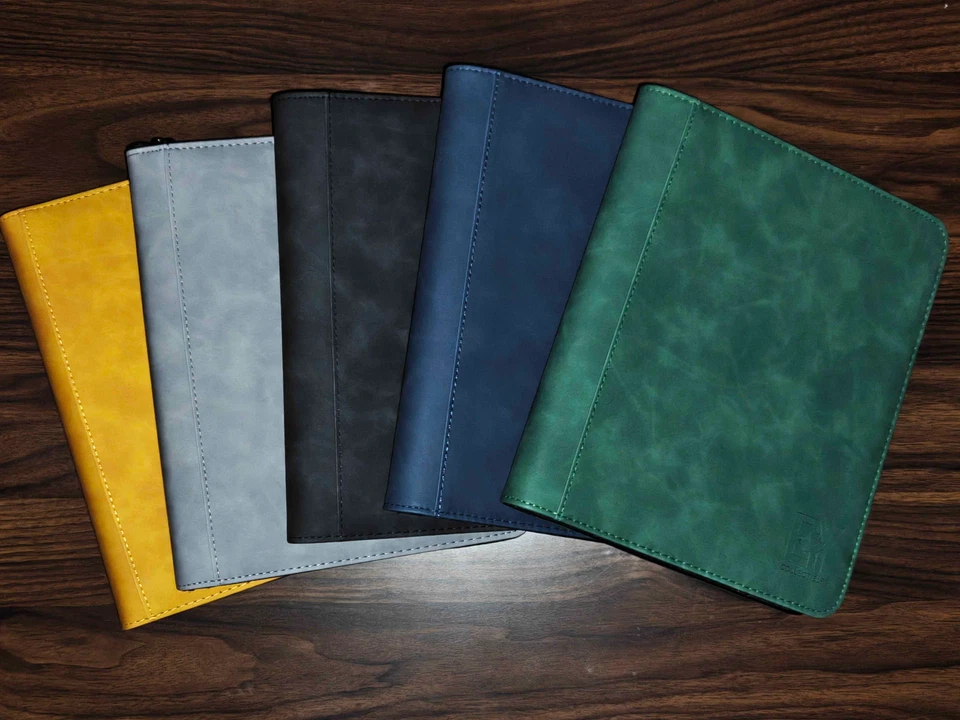 4 Pocket Toploader Binder 112 Slot Leather Covers + Zipper EastYorkCollectibles - Imagen 1 de 1