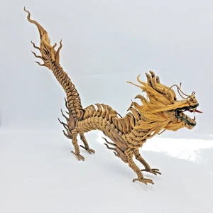 Handcrafted Rope Dragon Figurine – Twisted Natural Fiber Asian Folk Art-Vintage - Bild 1 von 6