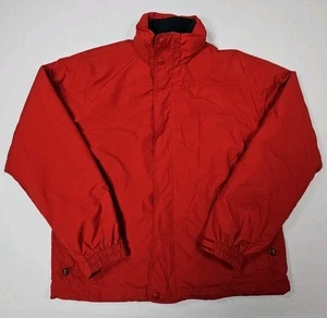 LL Bean Men's Medium Nylon 3 in 1  Full Zip Jacket System 0BCY9 Red Hooded Coat - Picture 1 of 14