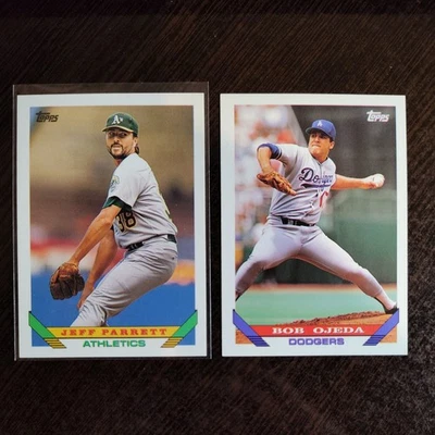 1993 Topps - #209 Jeff Parrett - Oakland A's & #338  Bob Ojeda - LA Dodgers - Image 1 of 4