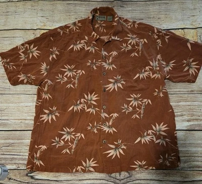 Alpine Design Mens Size Large 100% Silk Button Up Shirt Hawaiian Lightweight - Image 1 of 4