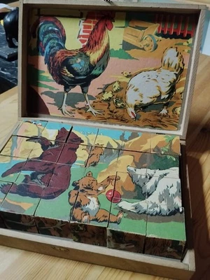 Ancien jeu de cubes (24 cubes) fin 19e début 20e S. - Photo 1/4