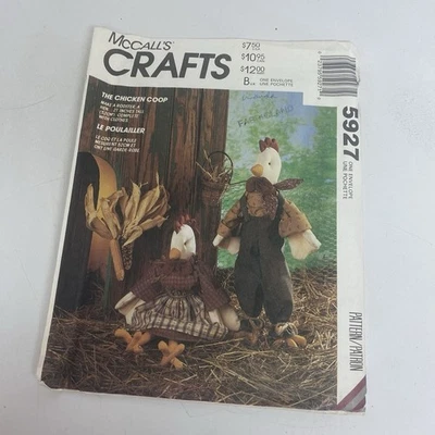 McCalls Pattern 5927 Stuffed Chicken & Rooster 21" w/Clothes - Image 1 of 4