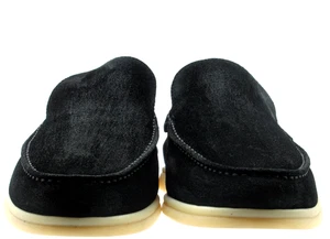 Mocasines venecianos de gamuza negros Loro Piana para hombre talla 44 EUR, 11 EE. UU. - Imagen 1 de 10