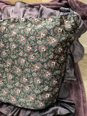 Mickey Satin Paisley Embroidered Throw Pillow Single Pillow Case Only Size 24x33 - Image 1 of 4