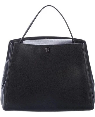 Valextra Triennial Black Leather Bag with Shoulder and Hand Strap - Imagem 1 de 4