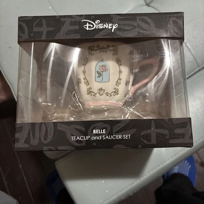 Juego de taza de té y platillo rosa encantada de Disney La Bella y la Bestia Foto 1 de 4