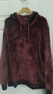 INC International Concepts Sudadera con Capucha Esponjosa de Terciopelo Suave Borgoña, Talla XL - Imagen 1 de 10