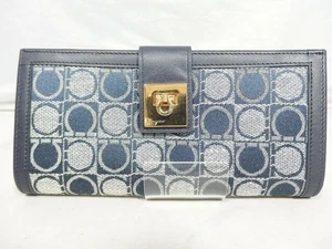 Salvatore Ferragamo long wallet Gancini Authentic folded Made in Italy Used - Picture 1 of 10
