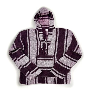 Poncho con Capucha Mexicano Baja Tejido Suéter con Capucha Surfista Alfombra Droga - Imagen 1 de 4