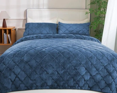 Бархатное одеяло комплект королевский размер - роскошь легкий бархат кровать одеяло и 2 таблетки... - Изображение 1 из 4