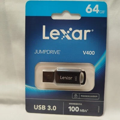 Clé USB 3.0 Lexar JumpDrive 64 GB /V400/100 MB/s Haute Performance /Neuf Scellé  - Photo 1/3