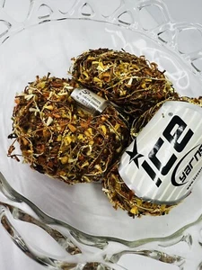 Orange Gold & Brown GRASS Yarn by Ice Yarns Autumn Fall - Lot of 3 Each 50g - Picture 1 of 4