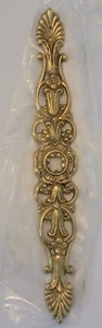 NOS NEW OLD STOCK ORNATE Vintage Brass Backplate KNOB PULL 6.5" ORNATE DETAIL - Picture 1 of 1
