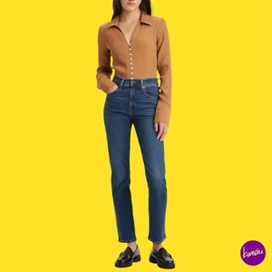Levi's Damen Jeans, 724 High Rise Straight, Blue Wave Dark, 34W x 32L - Bild 1 von 7