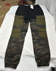New Mens Fashion Nova Hard Hiter Utility Cargo Pants Medium BLACK/COMBO NWT