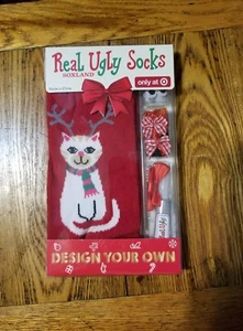 Soxland Design Your Own Cat Kitty Real Ugly Socks Unisex Christmas Holiday New - Picture 1 of 9