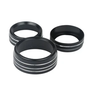 Black Aluminum Climate Volume Turn Knob Ring Cover for 2014-2021 Grand Cherokee - Picture 1 of 8